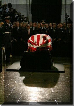 The casket containing the body of former President Ronald Reagan lies in state in the U.S. Capitol Rotunda Wednesday, June 9, 2004. White House photo by David Bohrer.